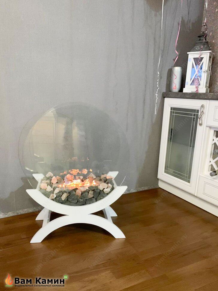 Биокамин напольный SteelHeat WOOD 400 белый