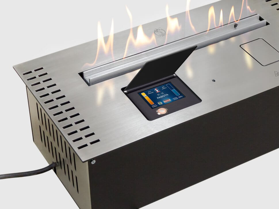 Автоматический биокамин Lux Fire Smart Flame 1400 RC INOX
