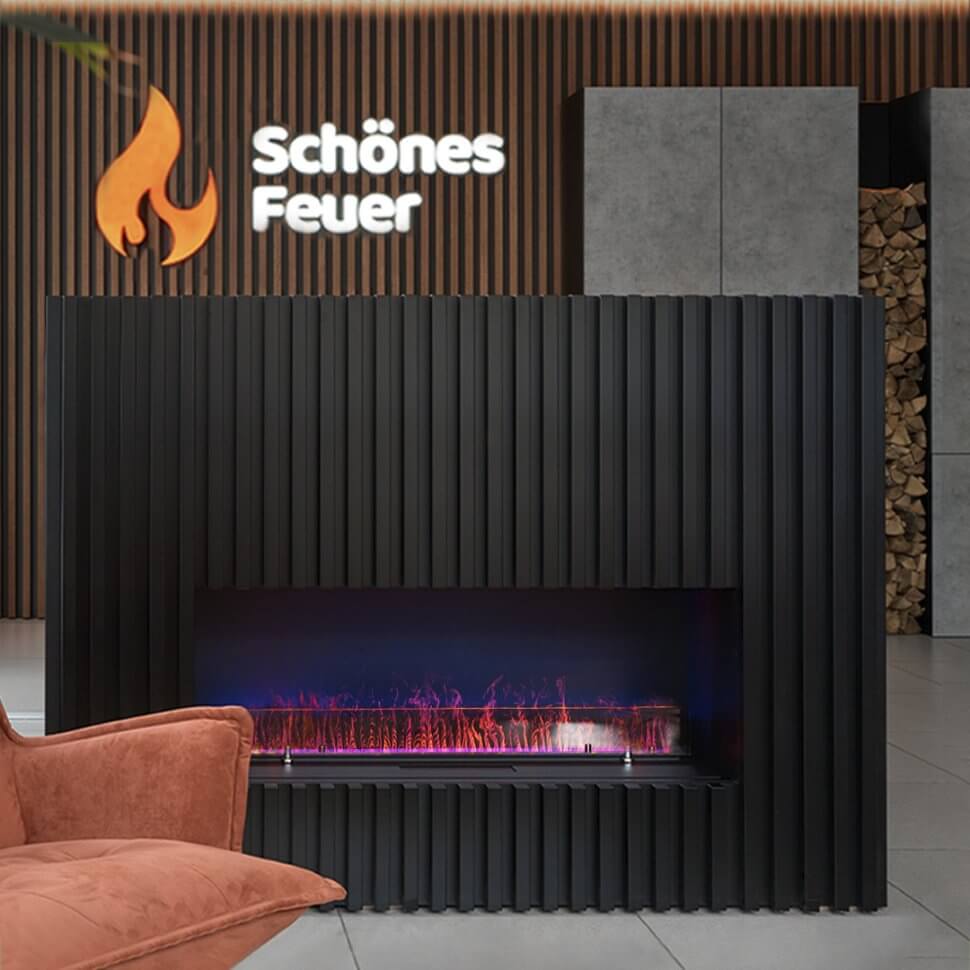 Электрический паровой очаг Schones Feuer 3D FireLine 1000 PRO черный