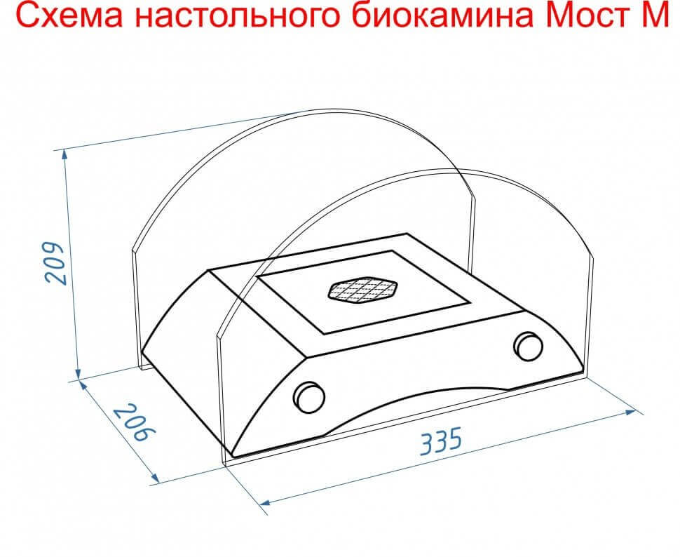 Биокамин Lux Fire Царский мост М черный