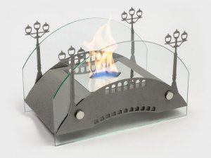 Биокамин настольный Lux Fire Пушкинский мост М (серебро)