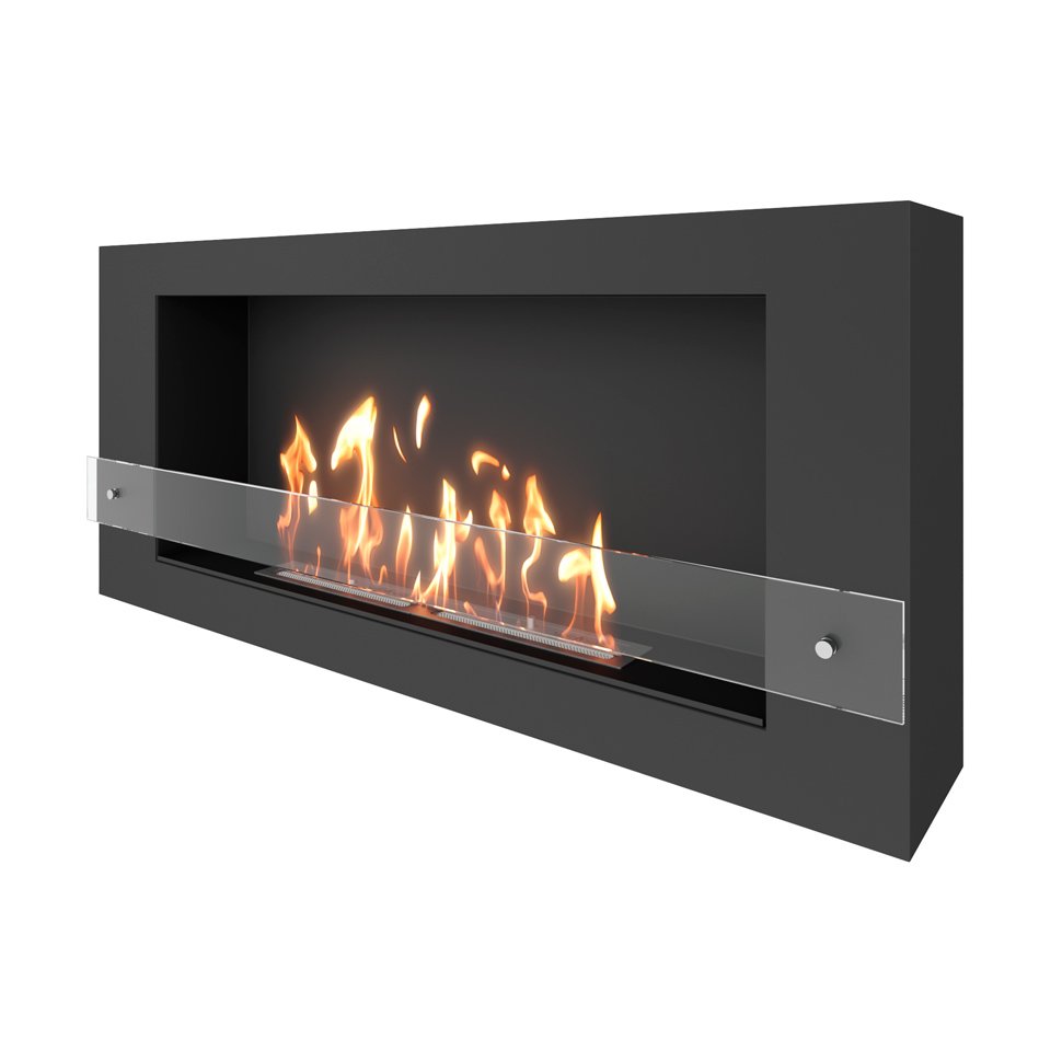 Биокамин SteelHeat WALL LONG 1200 LITE черный