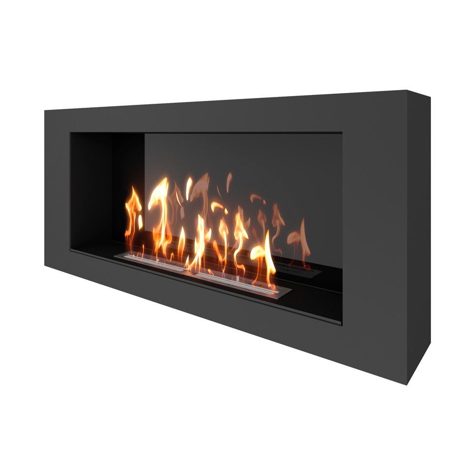 Биокамин SteelHeat WALL LONG 1200 LITE черный
