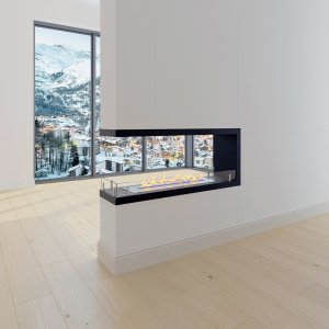 Торцевой сквозной биокамин Firezo Estremita finestra 800, стандарт