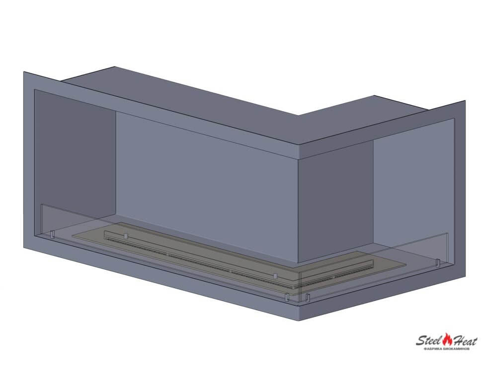 9260С Биокамин угловой правый на заказ